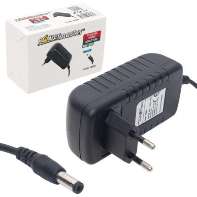 POWERMASTER 12 VOLT - 2 AMPER PLASTİK KASA PRİZ TİPİ ADAPTÖR 5.5*2.5 UÇ * MİNİ CİHAZ ADAPTÖRÜ